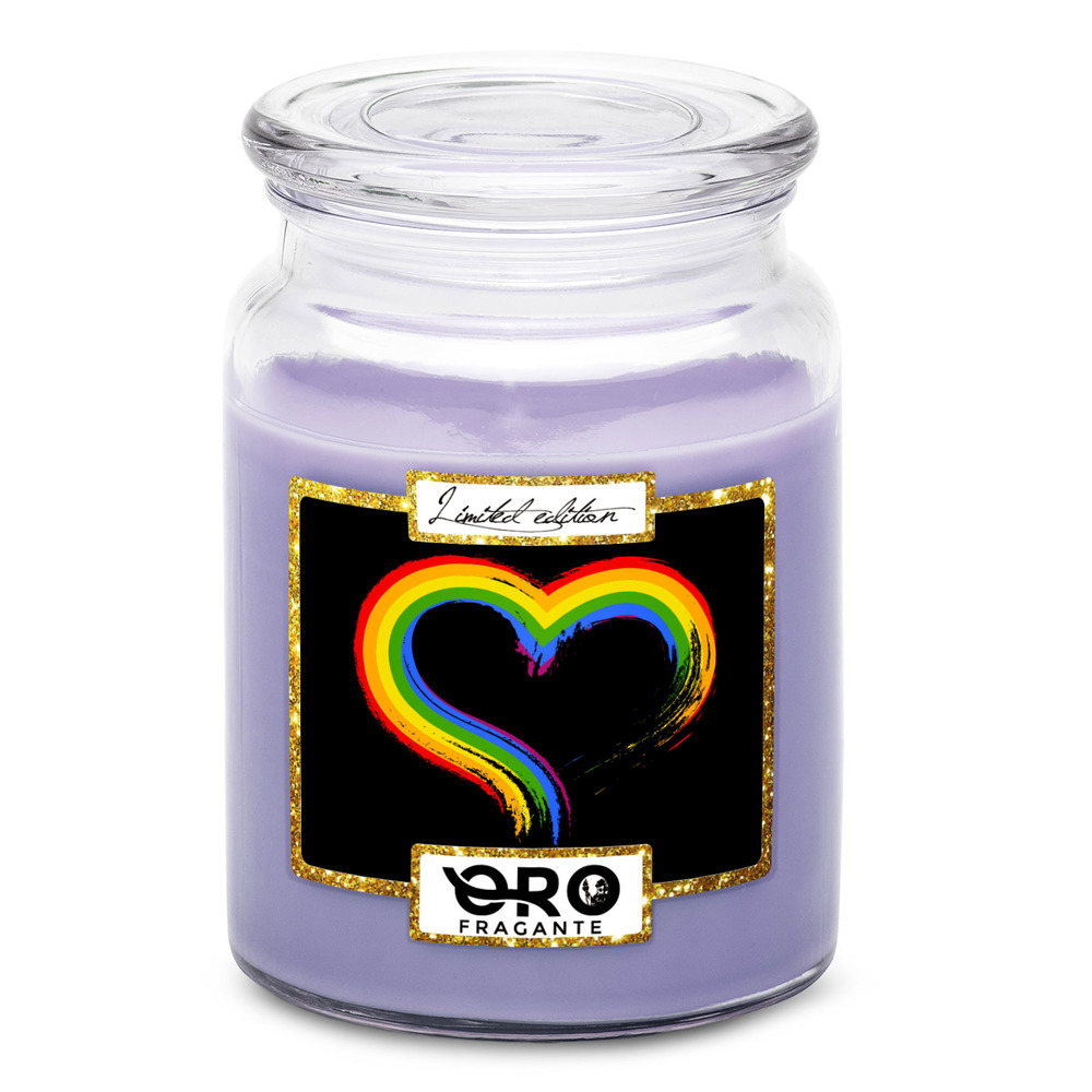 Svíčka LGBT Heart (Vůně svíčky: Levandule)