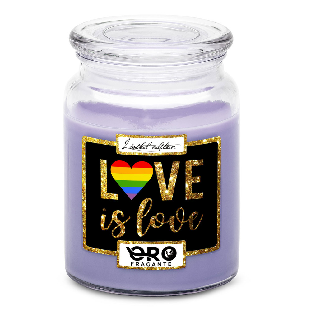 Levně Svíčka LGBT Love is love (Vůně svíčky: Levandule)