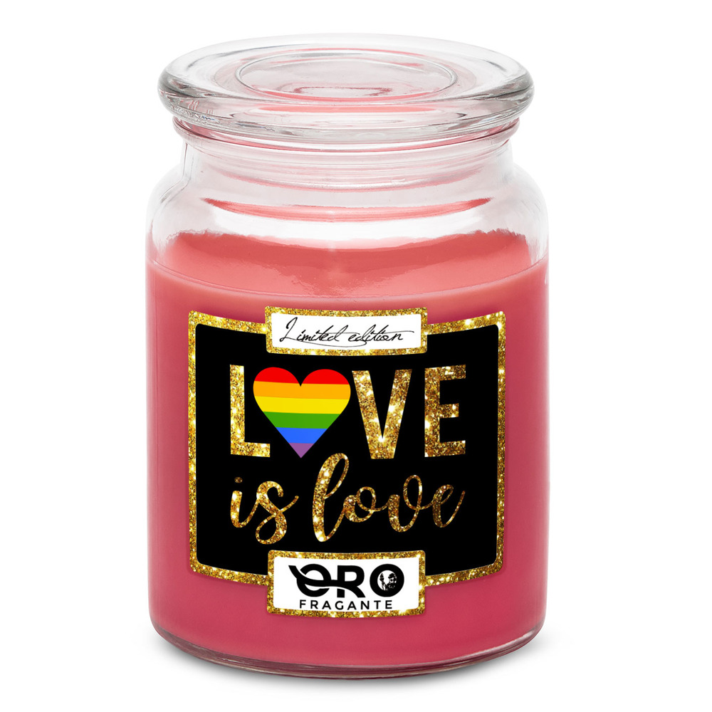 Svíčka LGBT Love is love (Vůně svíčky: Višně v čokoládě)