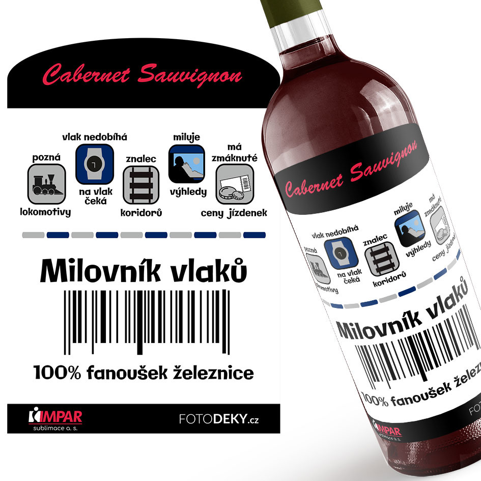 Víno Milovník vlaků 100% (Druh Vína: Červené víno)