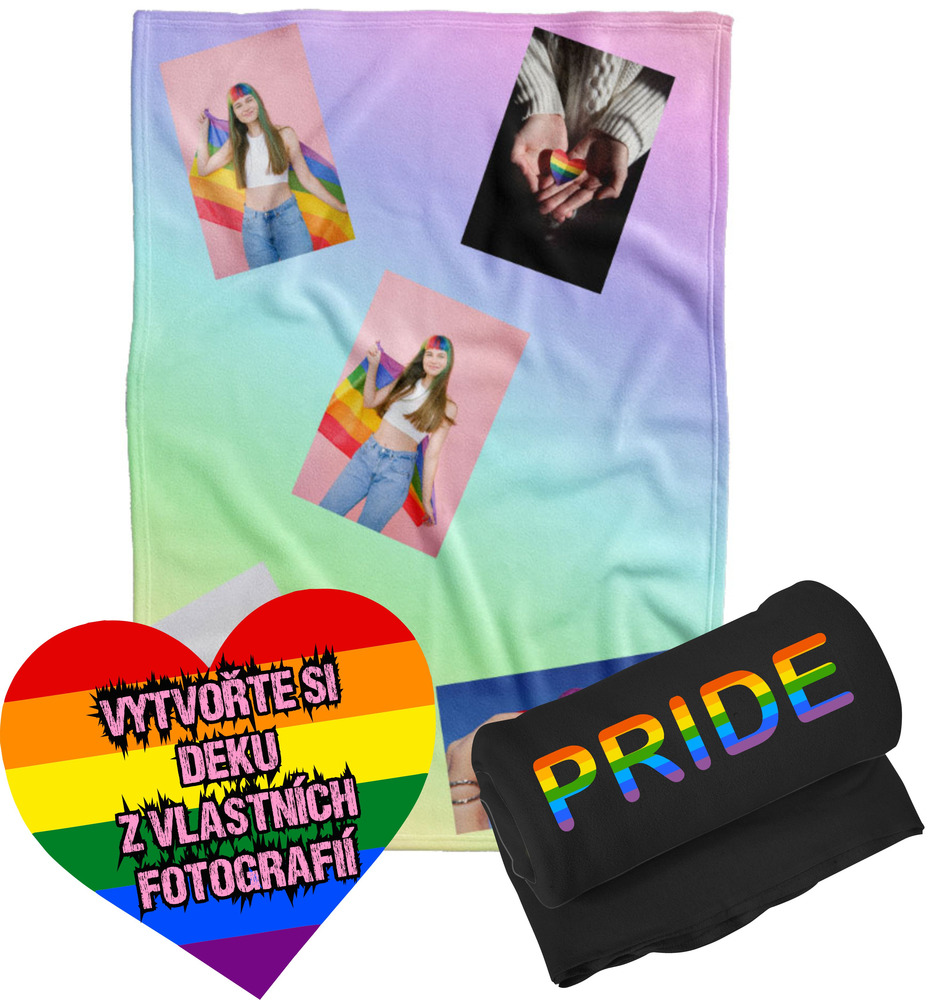 Deka z vlastních fotografií a textů Fleece 140x200cm/360g pro LGBT