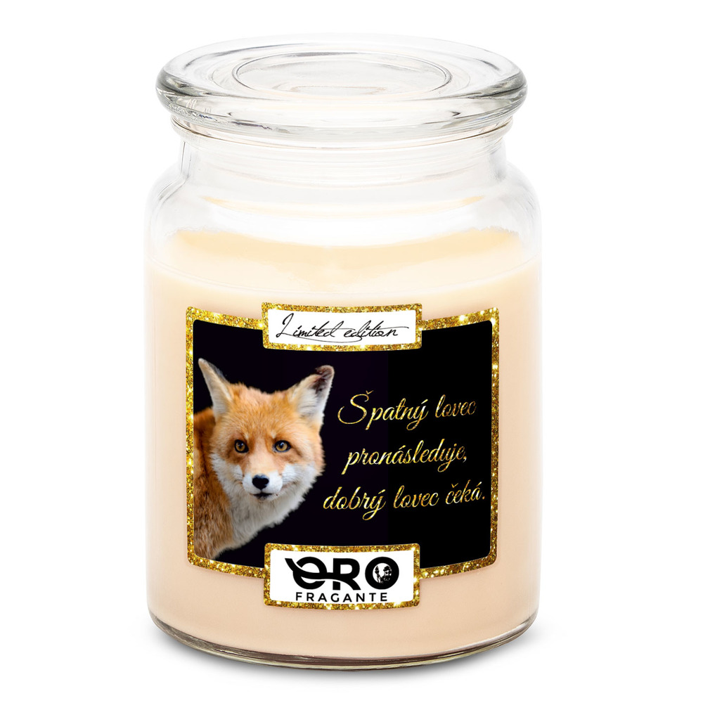 Svíčka Liška – lovec (Vůně svíčky: Vanilka)