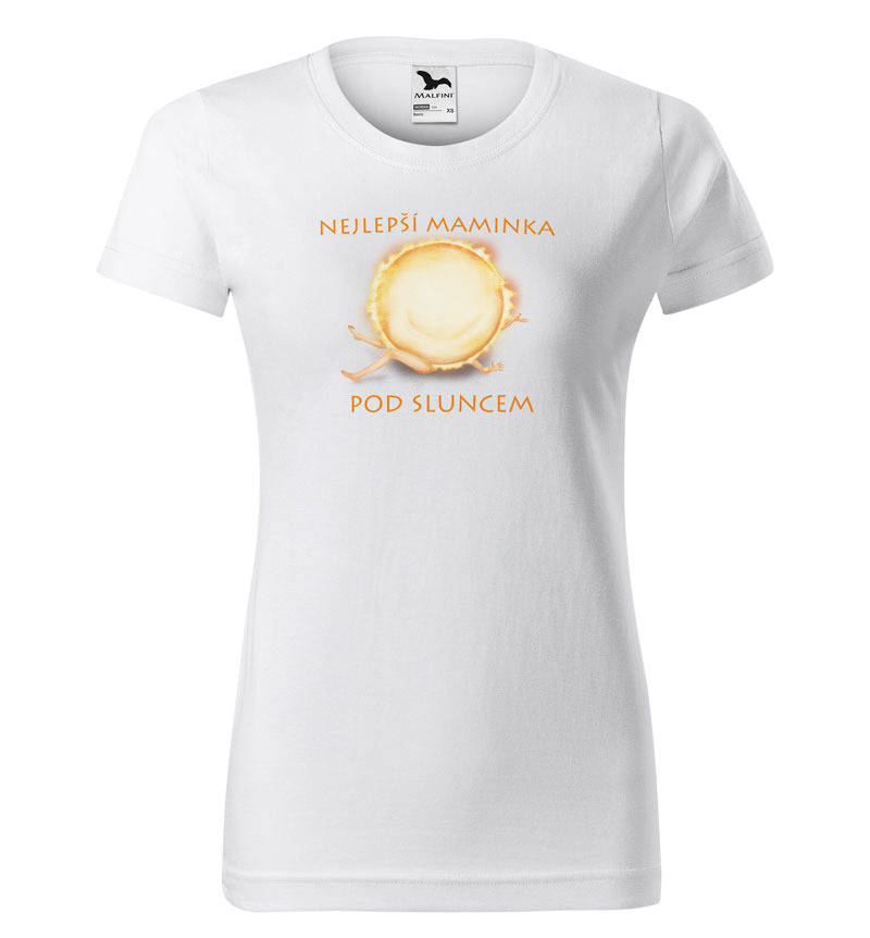 Tričko Nejlepší maminka pod sluncem (Velikost: XS, Barva trička: Bílá)