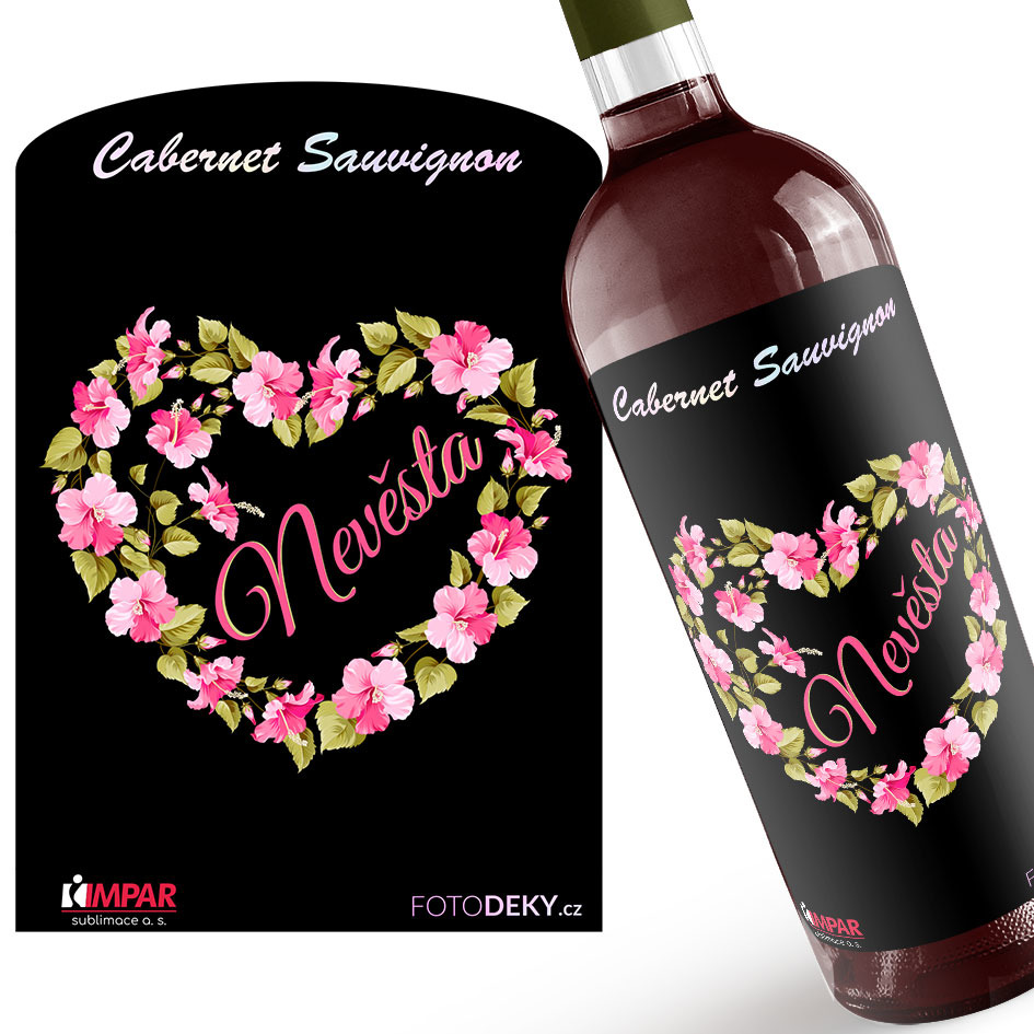 Víno Nevěsta – srdce z květin (Druh Vína: Červené víno)