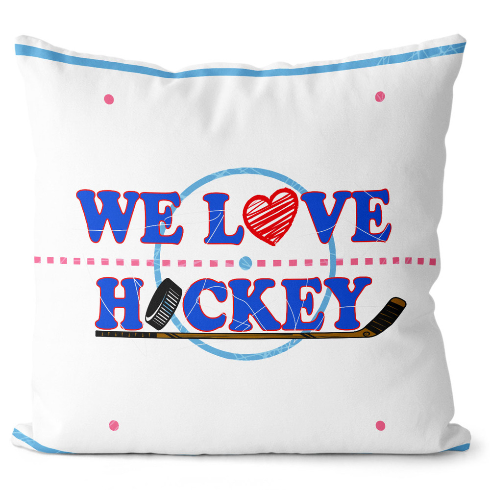 Polštář Milujeme hokej (Velikost: 55 x 55 cm)