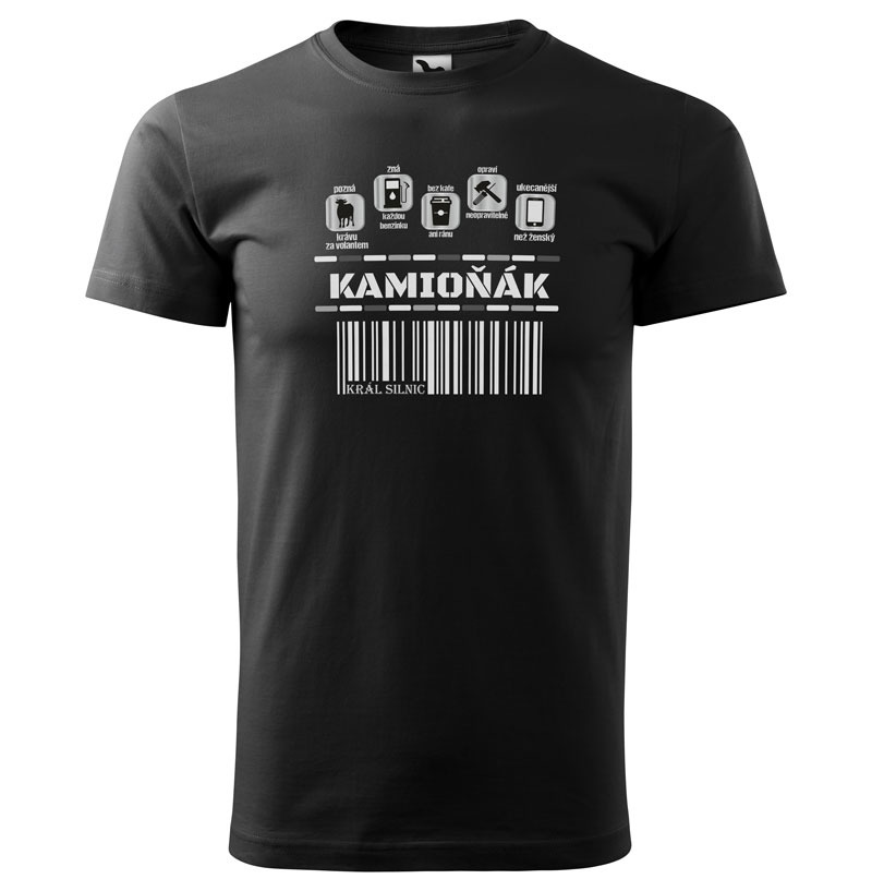 Tričko Kamioňák 100% - pánské (Velikost: 5XL, Barva trička: Černá)