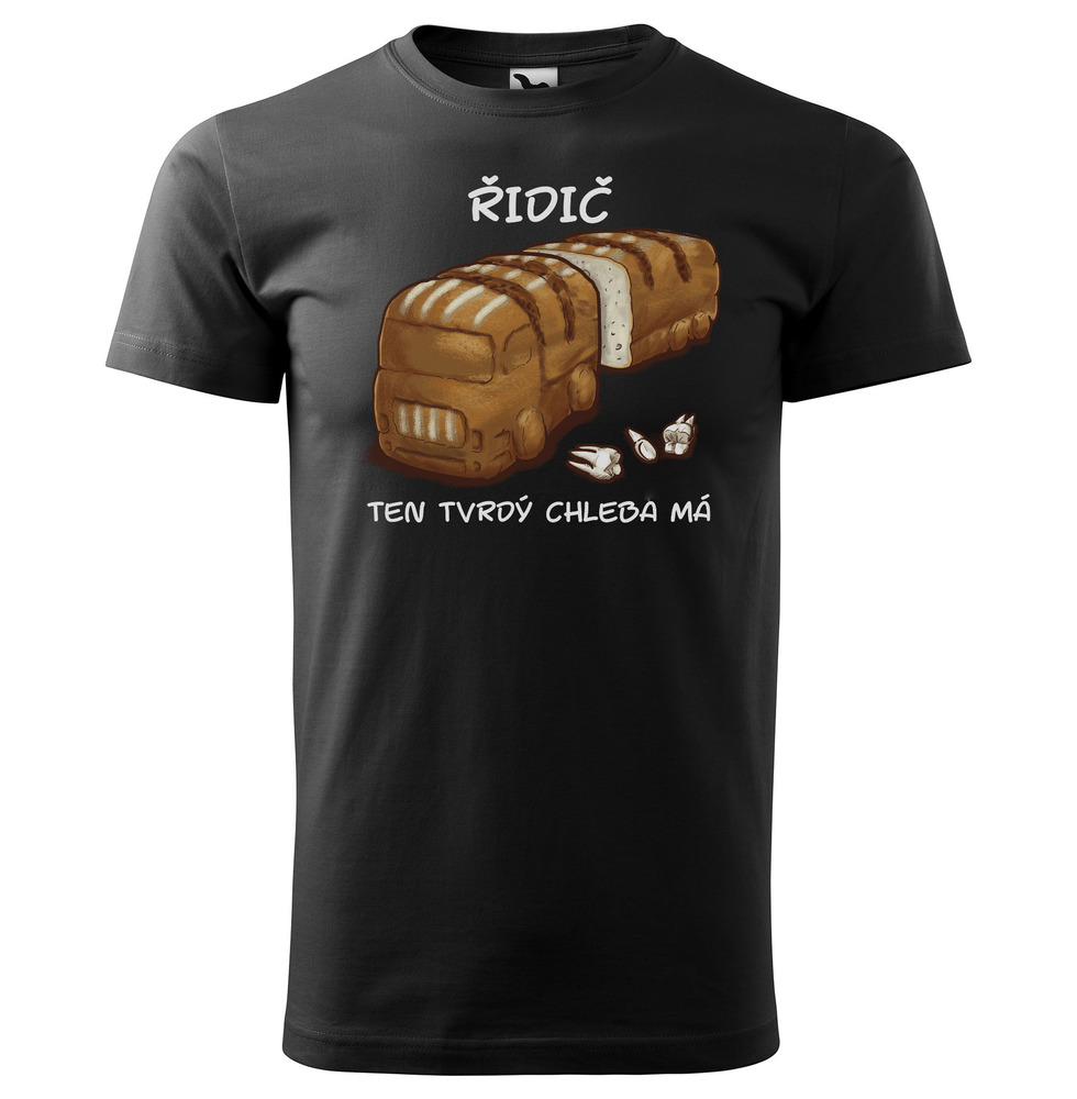 Tričko Tvrdý chleba - pánské (Velikost: XS, Barva trička: Černá)