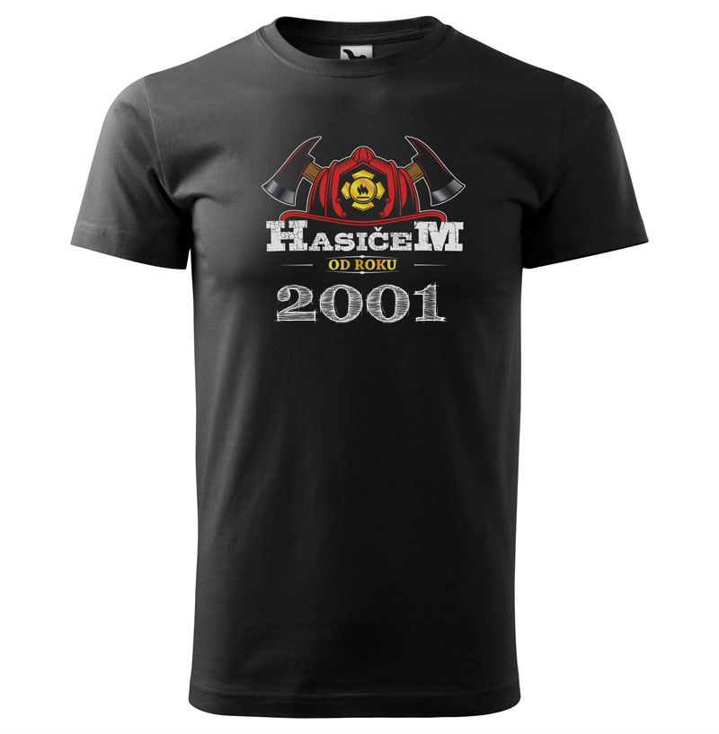 Tričko Hasičem od roku (pánské) (rok: 2001)