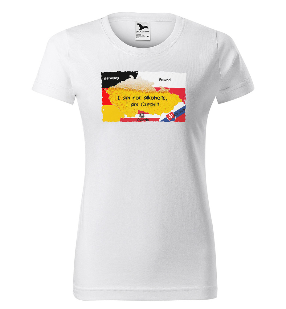 Tričko I´m not alcoholic (Velikost: XS, Typ: pro ženy, Barva trička: Bílá)