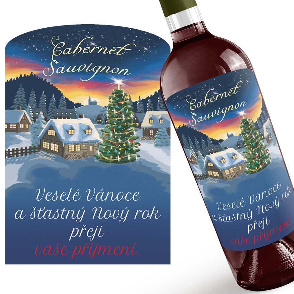 Levně Červené víno s vánočním přáním