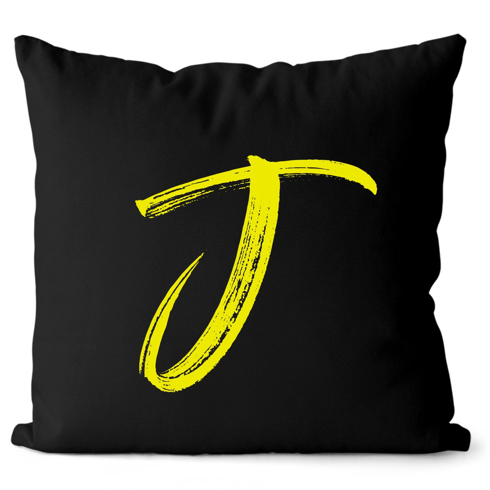 Polštář – písmeno J (Velikost: 55 x 55 cm, Barva: Žlutá)