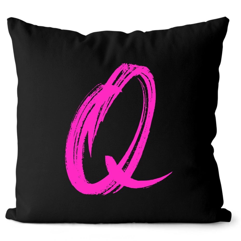 Polštář – písmeno Q (Velikost: 40 x 40 cm, Barva: Růžová)