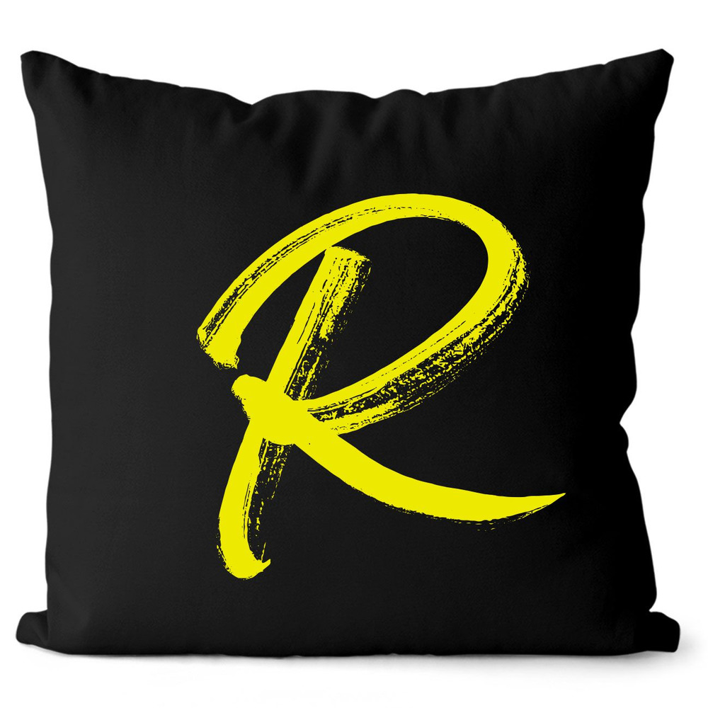 Polštář – písmeno R (Velikost: 40 x 40 cm, Barva: Žlutá)
