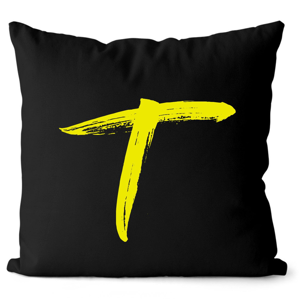 Polštář – písmeno T (Velikost: 40 x 40 cm, Barva: Žlutá)