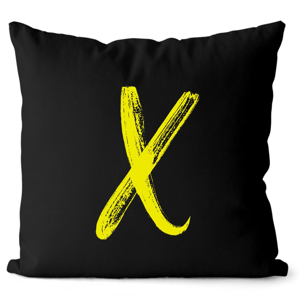 Polštář – písmeno X (Velikost: 40 x 40 cm, Barva: Žlutá)