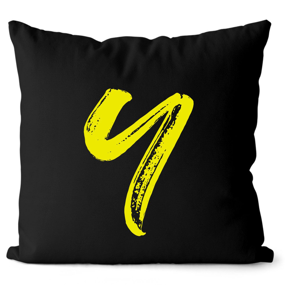 Polštář – písmeno Y (Velikost: 55 x 55 cm, Barva: Žlutá)