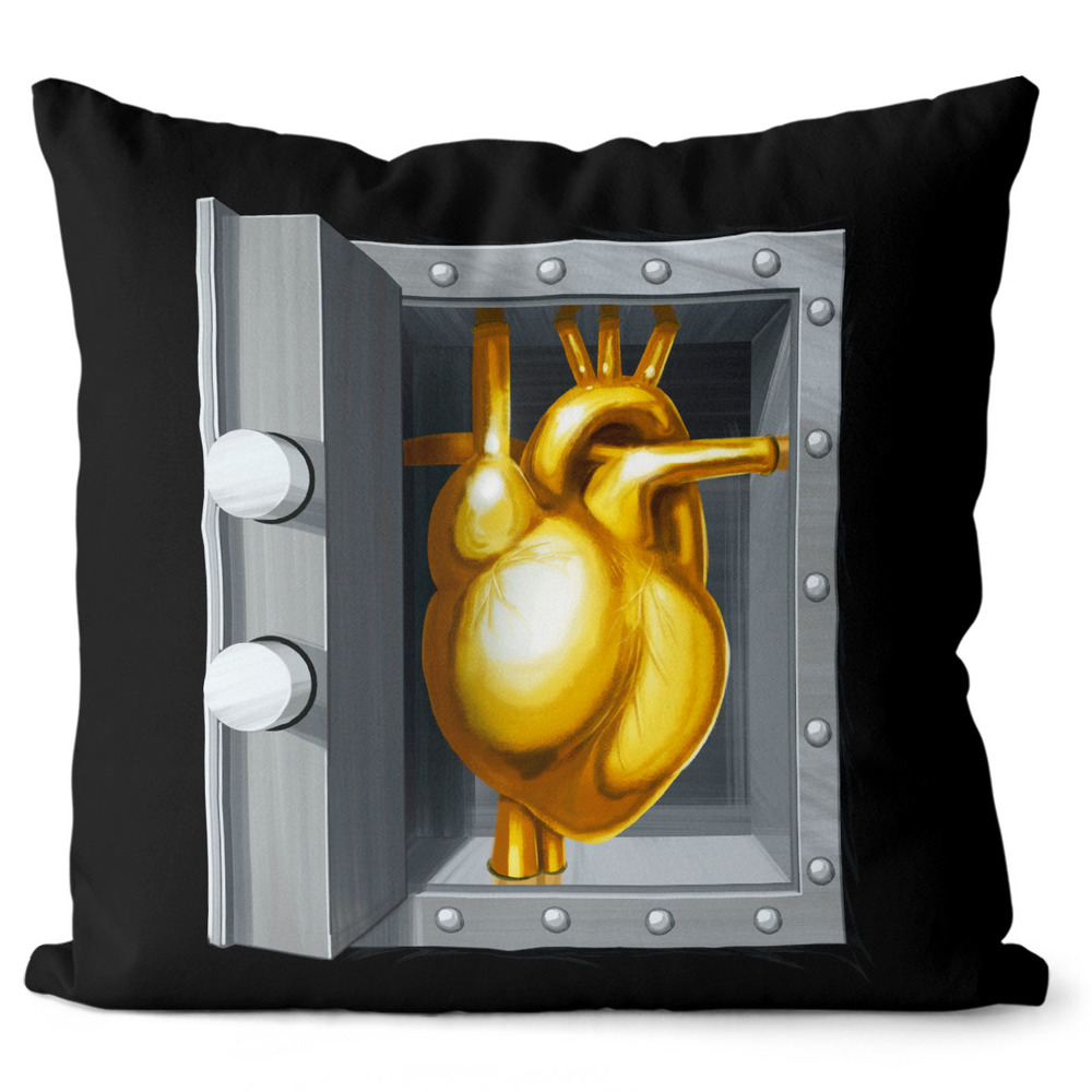Polštářek Zlaté srdce (Velikost: 40 x 40 cm)