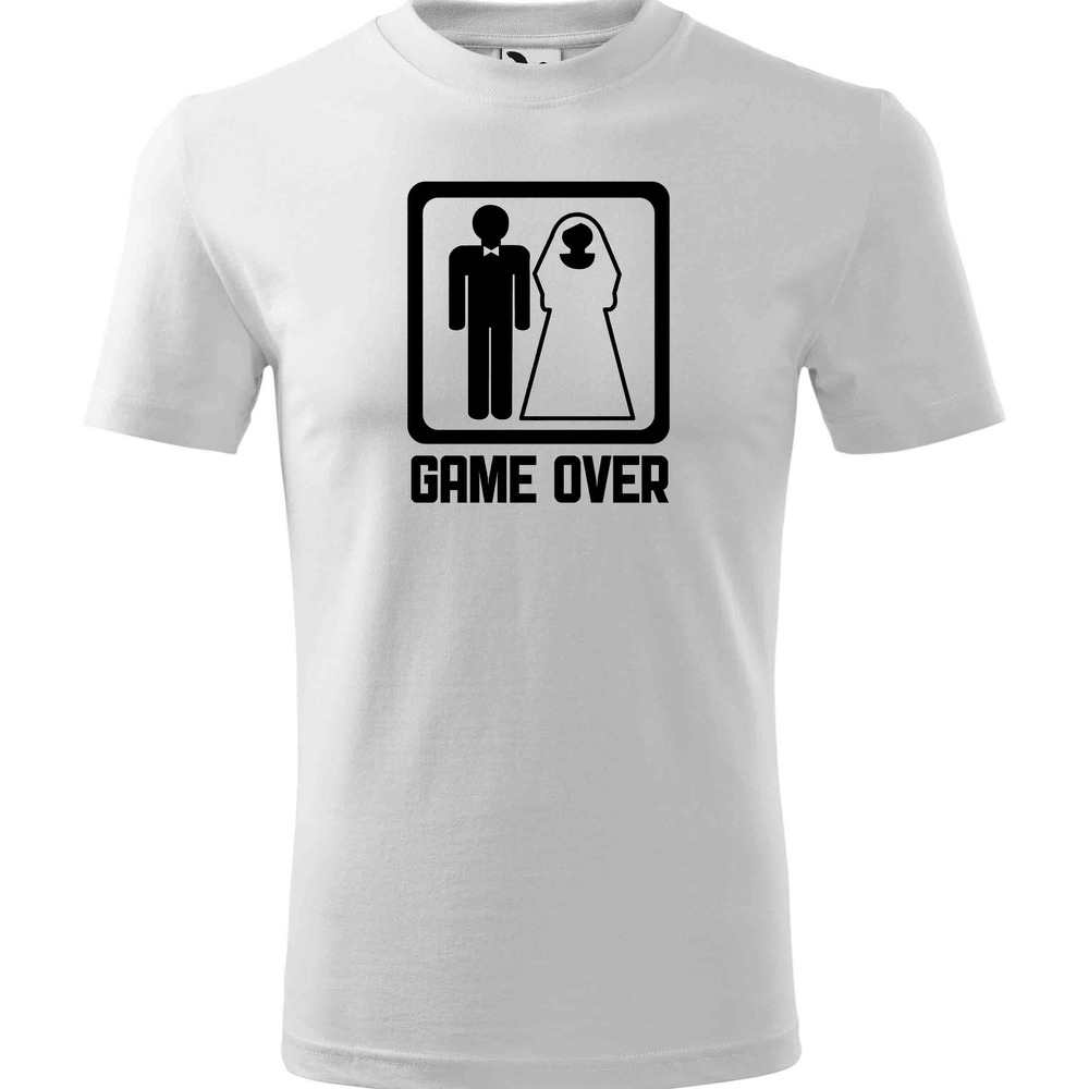 Tričko Game over (Velikost: S, Typ: pro muže, Barva trička: Bílá)