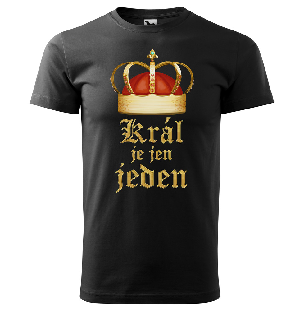 Tričko Král je jen jeden - pánské (Velikost: M, Barva trička: Černá)