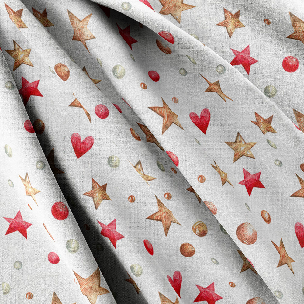 Strukturovaná tkanina – Vánoční hvězdy