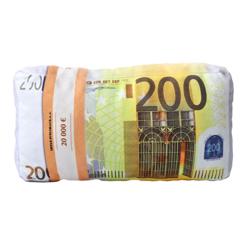 Levně 3D polštář Bankovky 200€