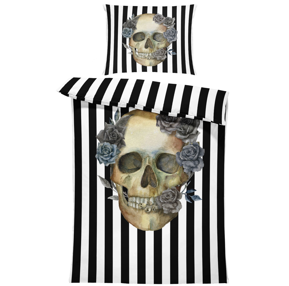 Povlečení Skull with stripes (Rozměr : 1x150/200 + 1x60/50)