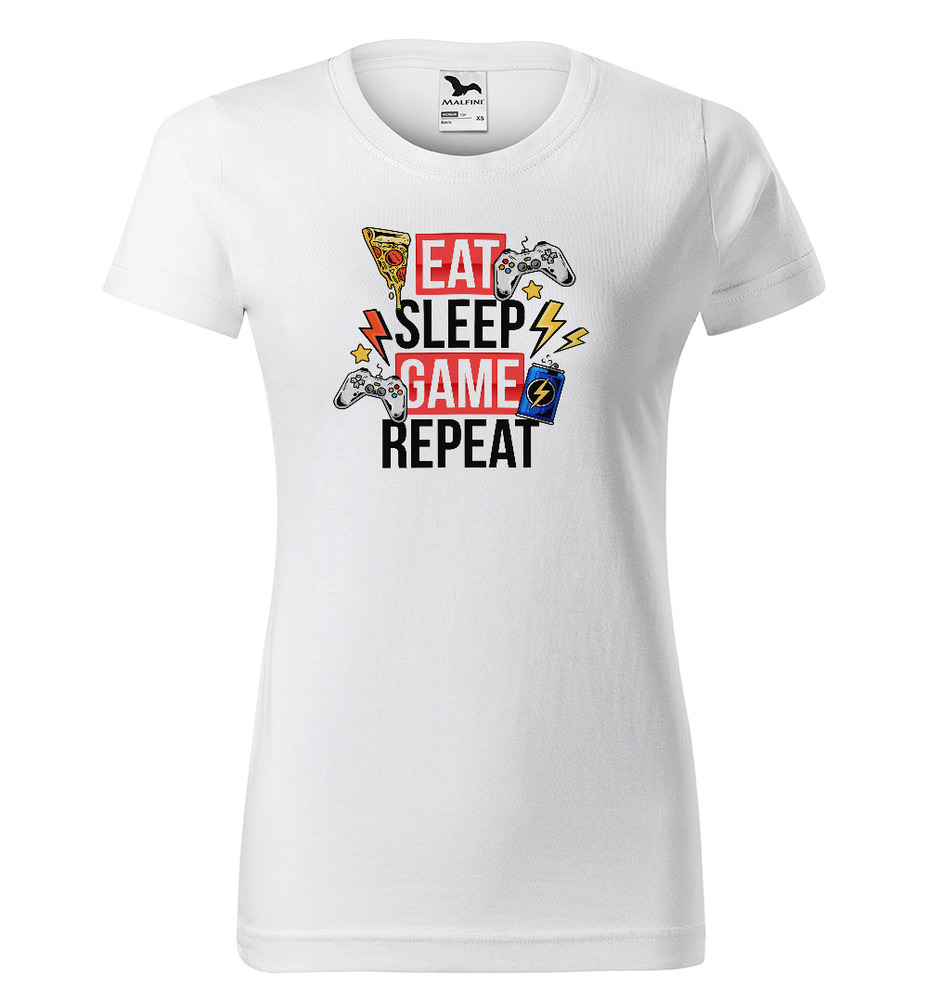Tričko Eat, sleep, game (Velikost: 2XL, Typ: pro ženy)