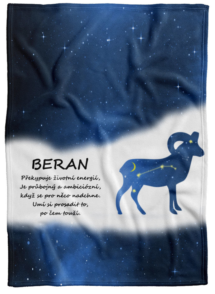 Deka Beran (21.3. - 20.4.) - modrá (Podšití beránkem: NE)
