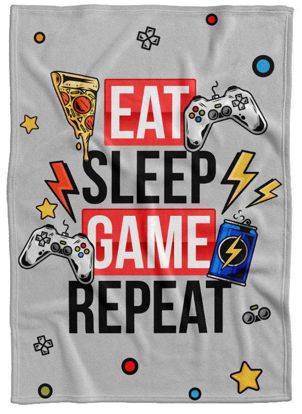 Levně Deka Eat, sleep, game (Podšití beránkem: NE)