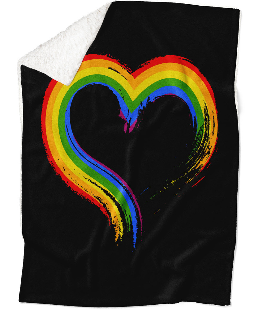 Levně Deka LGBT Heart (Podšití beránkem: ANO)