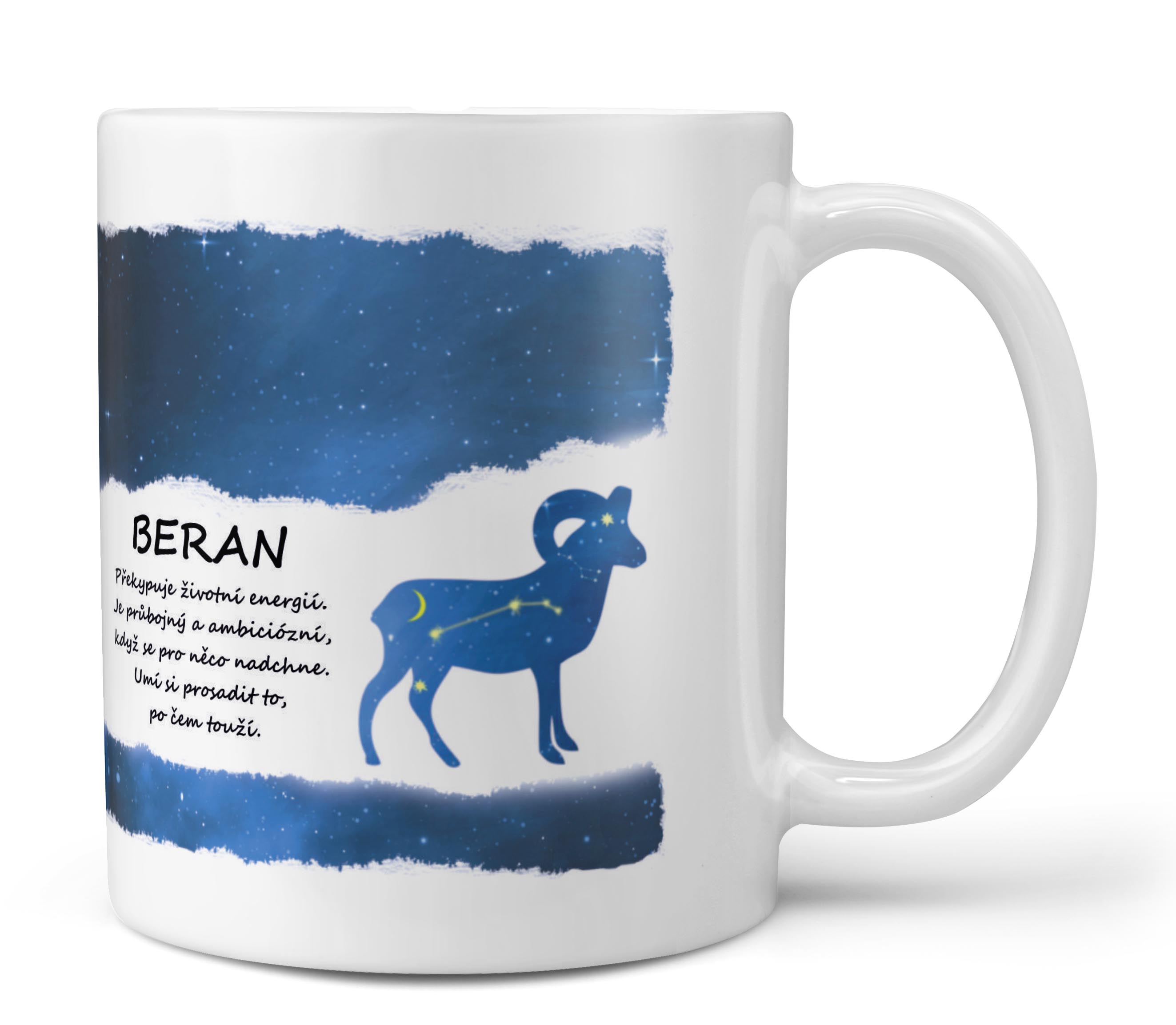 Hrnek Beran (21.3. - 20.4.) - modrý (Náplň hrníčku: Žádná)