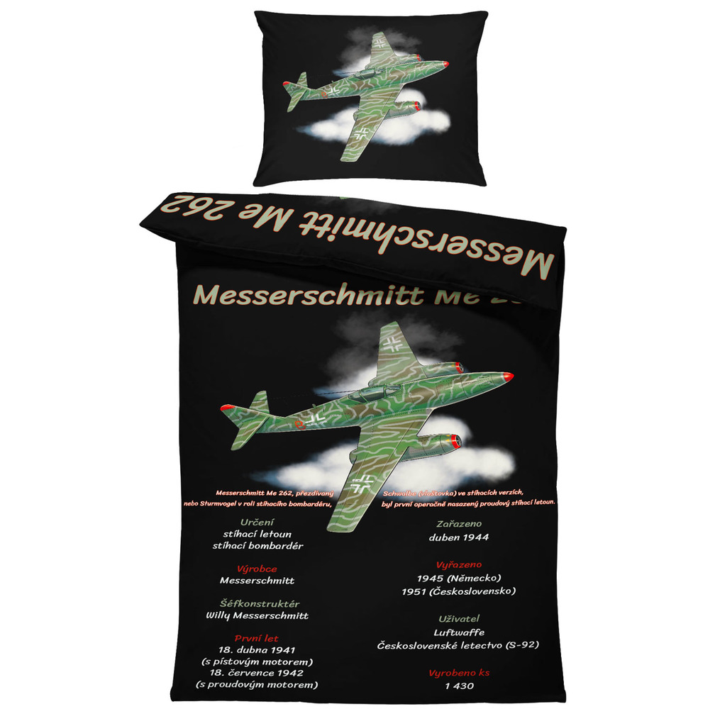 Povlečení Messerschmitt Me 262 (Rozměr : 1x140/200 + 1x90/70)