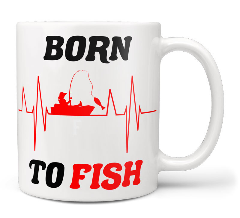 Hrnek Born to fish (Náplň hrníčku: Žádná)