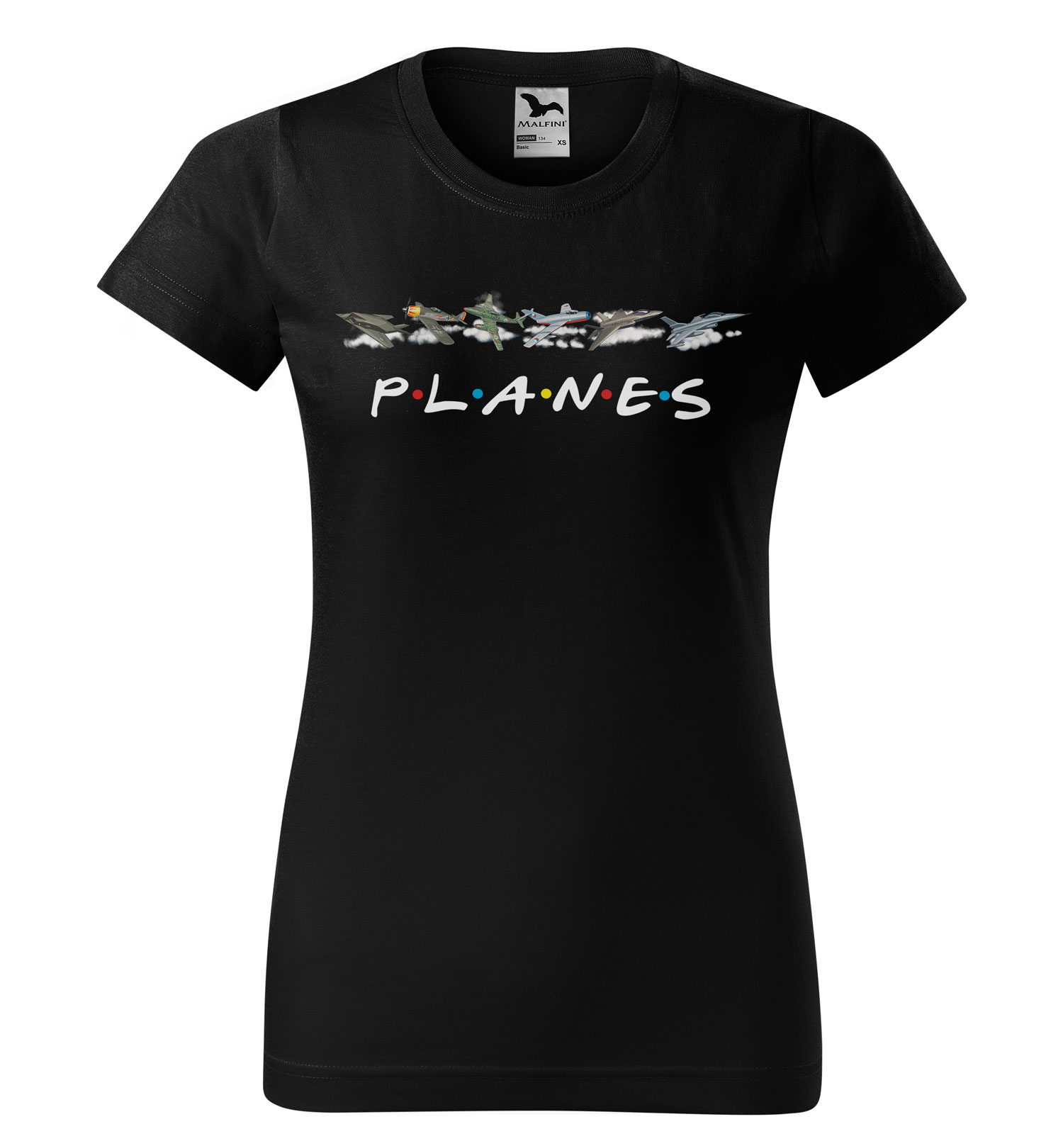 Tričko Planes (Velikost: S, Typ: pro ženy, Barva trička: Černá)