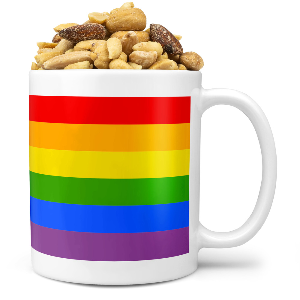 Levně Hrnek LGBT Stripes (Náplň hrníčku: Směs slaných oříšků)