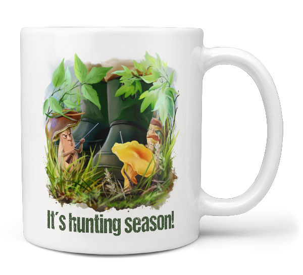 Hrnek Hunting season – houbaři (Náplň hrníčku: Žádná)