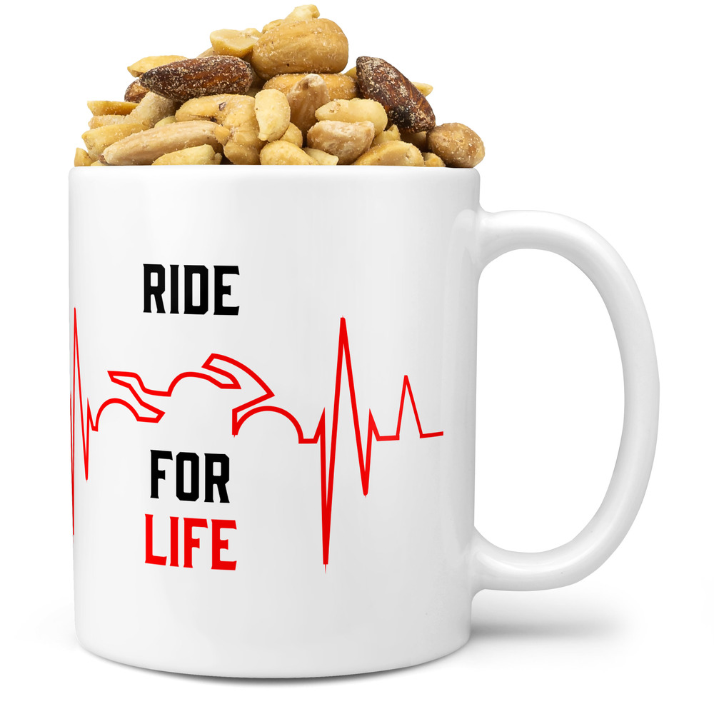 Hrnek Ride for life (Náplň hrníčku: Směs slaných oříšků)