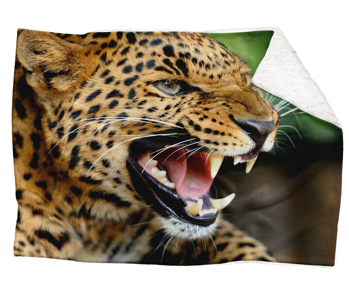 IMPAR Fleecová deka Řev geparda 150x120 cm (Rozměr : 200 x 140 cm, Podšití beránkem: ANO)