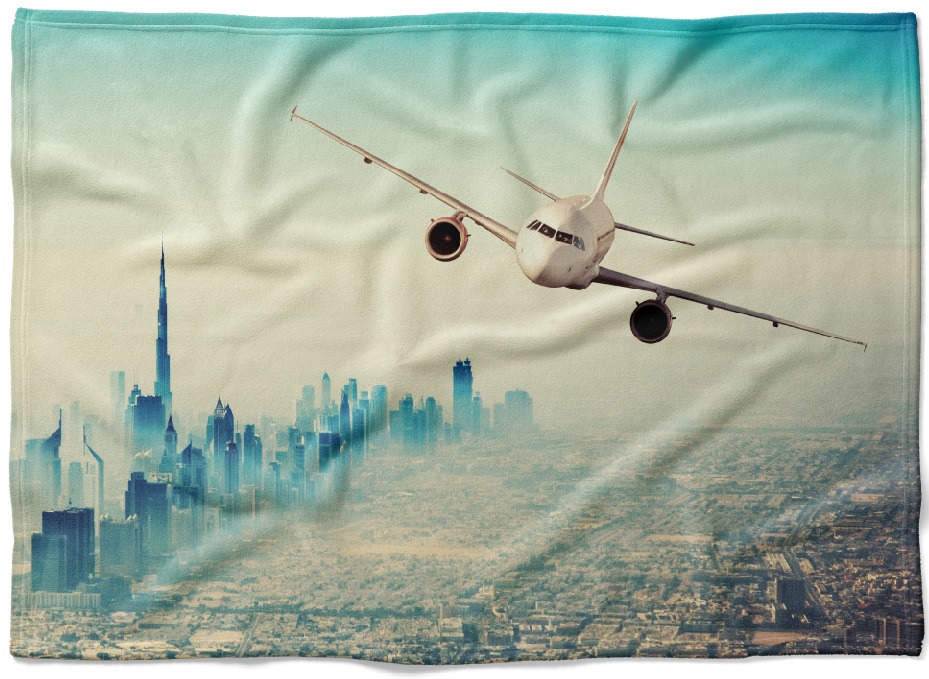 Deka Letadlo Dubaj (Rozměr : 150 x 120 cm, Podšití beránkem: NE)