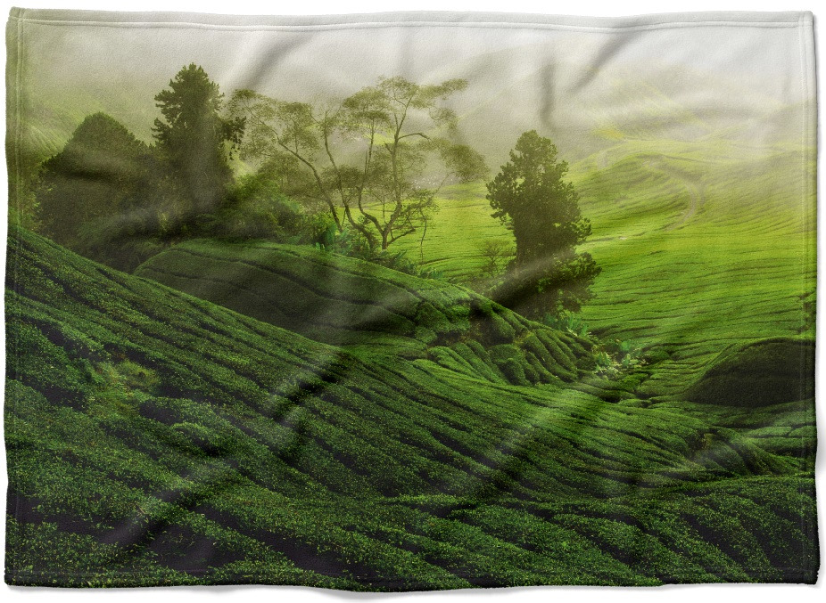 IMPAR Fleecová deka Zelené pole 150x120 cm (Rozměr : 200 x 140 cm, Podšití beránkem: NE)