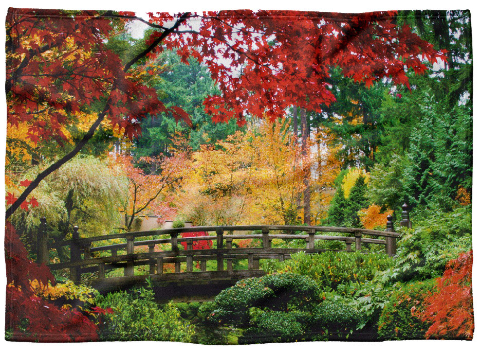 IMPAR Fleecová deka Podzimní park 150x120 cm (Rozměr : 150 x 120 cm, Podšití beránkem: NE)