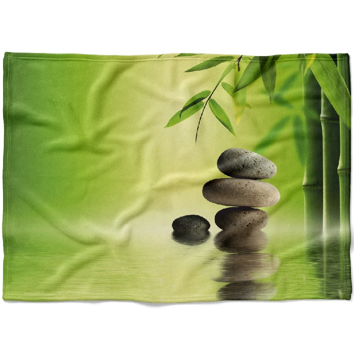 IMPAR Fleecová deka Bambus s kameny 150x120 cm (Rozměr : 200 x 140 cm, Podšití beránkem: NE)