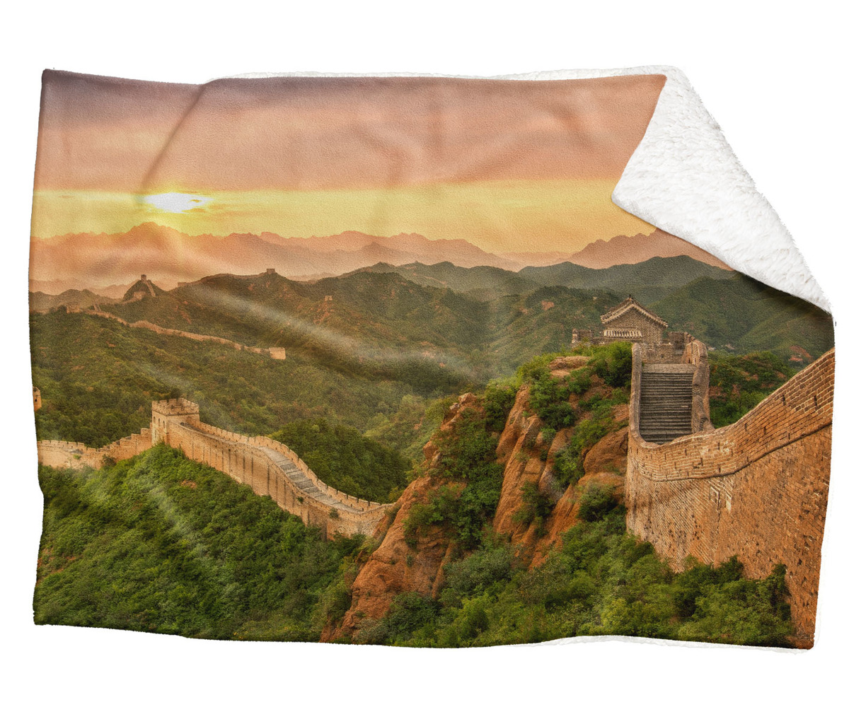 Deka Čínská zeď (Rozměr : 150 x 120 cm, Podšití beránkem: ANO)