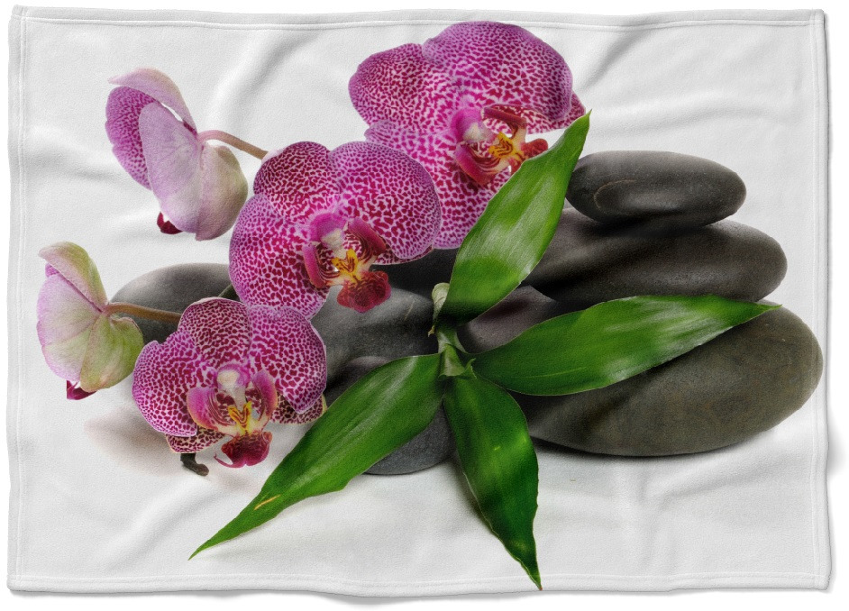 Deka Orchidej na kamenech (Rozměr : 200 x 140 cm, Podšití beránkem: NE)