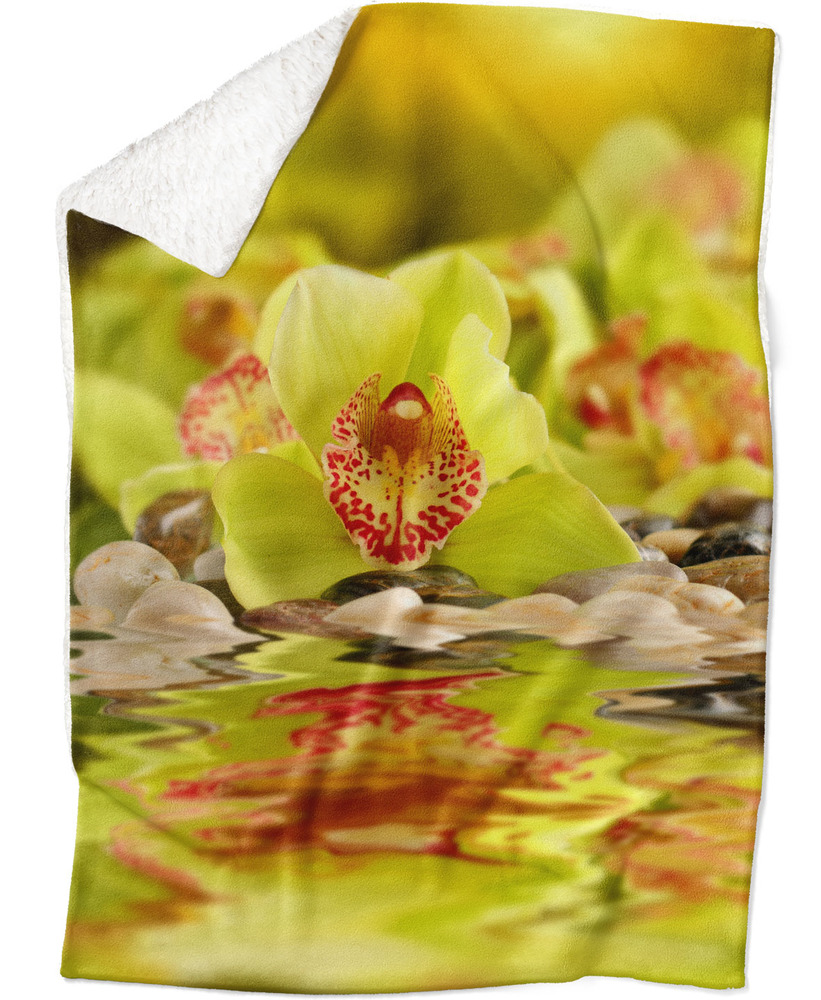 Deka Zelená orchidej (Rozměr : 200 x 140 cm, Podšití beránkem: ANO)
