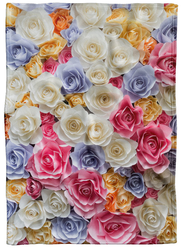 Deka Barevné růže 2 (Rozměr : 150 x 120 cm, Podšití beránkem: NE)