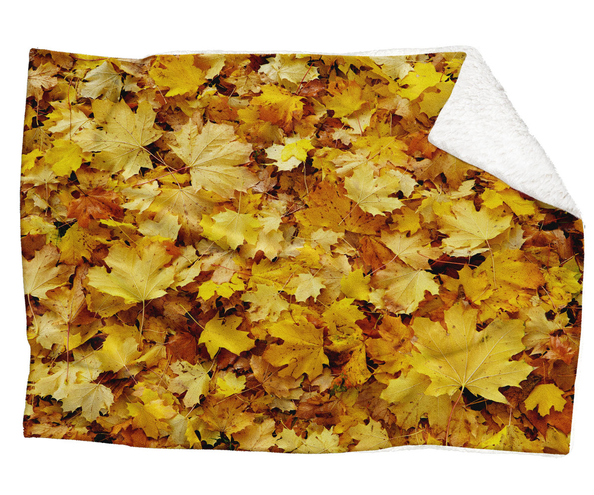 IMPAR Fleecová deka Listí 150x120 cm (Rozměr : 150 x 120 cm, Podšití beránkem: ANO)