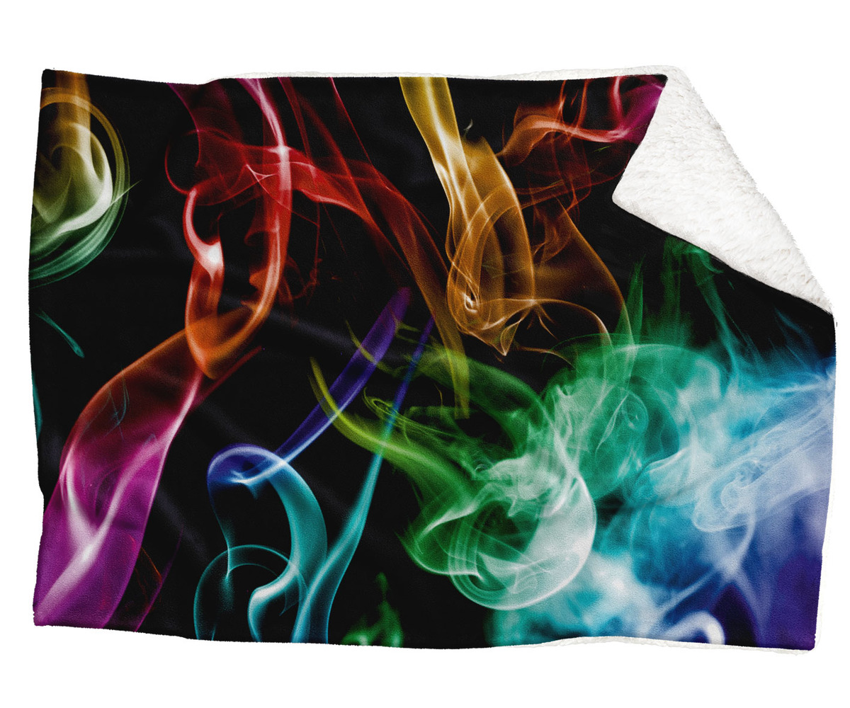 IMPAR Fleecová deka Duhový kouř 150x120 cm (Rozměr : 150 x 120 cm, Podšití beránkem: ANO)