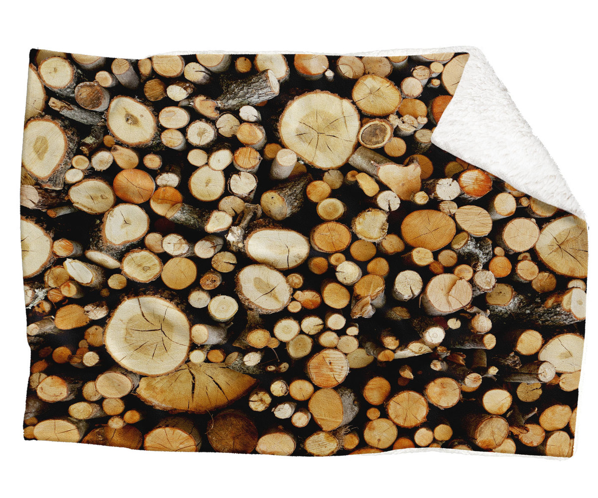 IMPAR Fleecová deka Dřevo 150x120 cm (Rozměr : 150 x 120 cm, Podšití beránkem: ANO)