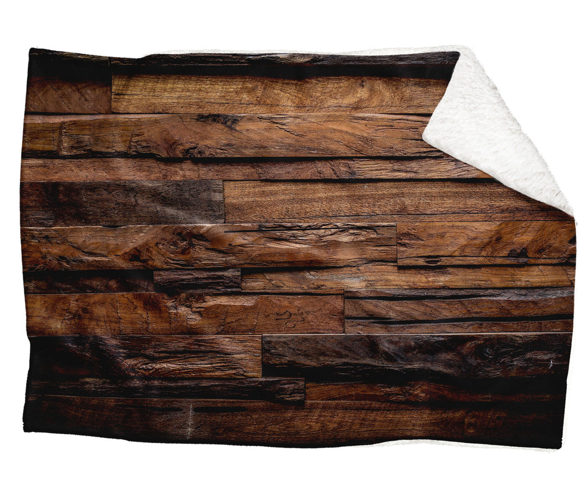 IMPAR Fleecová deka Dřevo 2 150x120 cm (Rozměr : 150 x 120 cm, Podšití beránkem: ANO)